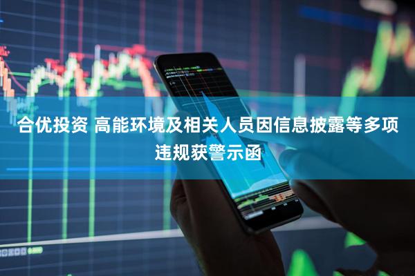 合优投资 高能环境及相关人员因信息披露等多项违规获警示函